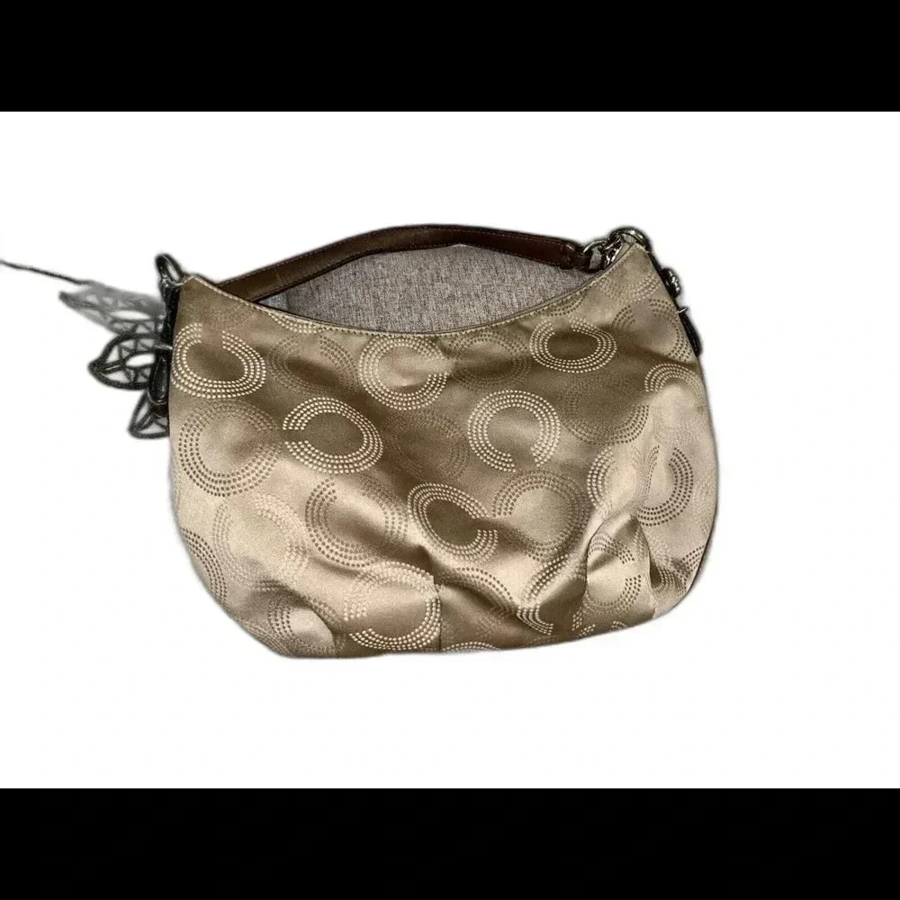 Auth Vintage COACH MADISON Beige Jacquard‎ Hobo Bag